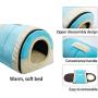 Hollypet Crystal Velvet Self-Warming 2 in 1 Foldable Cave House Shape Nest Pet Sleeping Bed for Cats and Small Dogs