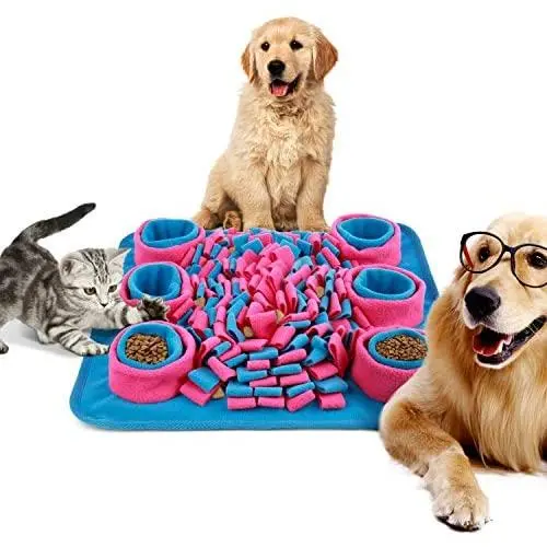 AXUAN Dog Food Mat, Snuffle Mat for Dogs, Great for Stress Relief & Pet Slow Feeding Training, Pets Puzzle Interactive Toys Activity Feeder Mat for Small or Large Cats and Dogs Indoor Outdoor