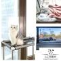 Lcybem Cat Hammocks for Window - Seat Suction Cups Space Saving Cat Bed, Pet Resting Seat Safety Cat Window Perch for Large Cats, Providing All Around 360° Sunbath for Indoor, Weighted up to 33lbs