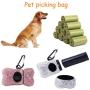 Bling Dog Poop Bag Holder with Bonus 150pcs Dog Poop Waste Bags and Metal Carabiner Clip, Bling Rhinestone Poop Bag Leash Dispenser for Pet Dog Doggy. (Sliver)