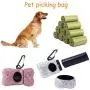 Bling Dog Poop Bag Holder with Bonus 150pcs Dog Poop Waste Bags and Metal Carabiner Clip, Bling Rhinestone Poop Bag Leash Dispenser for Pet Dog Doggy. (Pink)