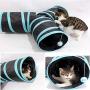 Pehtokoce Cat Tunnel for Indoor Cats Collapsible Kitty Tunnel 3 Way Collapsible Cat Pet Toys Peek Hole Toy Tube Fun for Rabbits, Kittens, and Dogs
