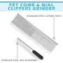 Angelland Dog Brush and Cat Brush for Shedding and Grooming,Self Cleaning Slicker Brush Tool 4-Piece Set, Comb for Matted Hair,Long Hair and Short Hair, Nail Clippers and Grinder Angelland Dog Brush and Cat Brush for Shedding and Grooming,Self Cleaning Slicker Brush Tool 4-Piece Set, Comb for Matted Hair,Long Hair and Short Hair, Nail Clippers and Grinder