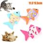 ocijf179 Cat Toy Pet Cat Kitten Plush Cute Fish Doll Catnip Interactive Bite-Resistant Chew Toy - Blue