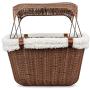 PetSafe Happy Ride Wicker Bicycle Basket for Dogs and Cats - Stylish Weather Resistant Wicker Material - Comfortable, Easy to Clean Soft Liner - Removable Sun Shield Included - Best for Pets up to 13 lb