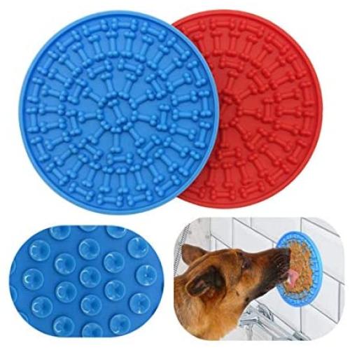 Lick Mat for Dogs with Super Sucker Slow Feeder Licking Pad Dog Bath Attention Distraction Device Can Be Used for Pet Bathing Grooming Training