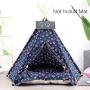 OTFTCWYP Pet Teepee Tent Dog Cat Toy House Portable Washable Pet Bed Star Pattern Not Contain Mat