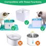 Dycsin Cat Water Fountain Filter Replacement 8 Pack Carbon Filters for Pet Flowers Fountain Helps to Increase Water Consumption and Keep Pets Healthy