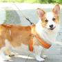 CHBORLESS Reflective Pet Dog Harness and Leash Set Wide Thick Comfortable Neck Chest Strap Padded Cotton Handle Nylon Dog Leash
