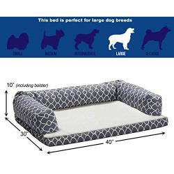 Orthopedic Dog Sofa w/Over-Stuffed Bolsters for Large Dogs