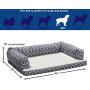 Orthopedic Dog Sofa w/Over-Stuffed Bolsters for Large Dogs