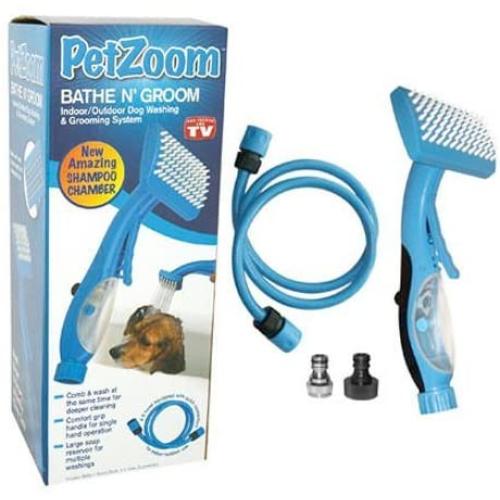 Pet Zoom Bath and Groom Brush for Dogs
