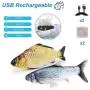 FUUPNN Interactive Electric Fish Cat Toys, 2 Pack Realistic Plush Simulation Flopping Moving Wagging Catnip Pets Pillow Toy, Supplies for Indoor Cats Motion Kitten Kitty Chew Bite Kicker Exercise FUUPNN Interactive Electric Fish Cat Toys, 2 Pack Realistic Plush Simulation Flopping Moving Wagging Catnip Pets Pillow Toy, Supplies for Indoor Cats Motion Kitten Kitty Chew Bite Kicker Exercise