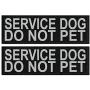 Doggie Stylz Set of 2 Reflective Service Dog DO NOT PET Removable Patches with Hook Backing for Working Dog Harnesses & Vests. Durable and Interchangeable - Comes in 3 Sizes Small, Medium and Large