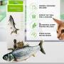 Dancing Fish Toy for Indoor Cats & Small Dogs – Motion Sensor Cat Toy with 2 Catnip Packets – USB-Chargeable, Soft, Durable, Washable, Low-Noise Floppy Fish Interactive Pet Gifts, 12x5 In.