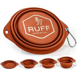 Ruff Products BarkBowl (Burnt Orange, 800ml) - Collapsible Dog Bowl