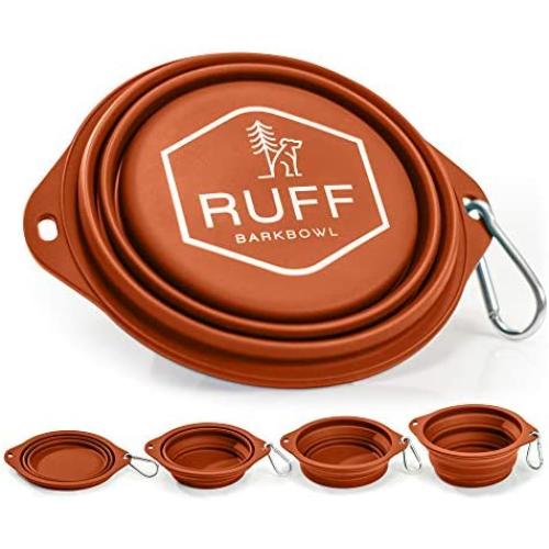 Ruff Products BarkBowl (Burnt Orange, 800ml) - Collapsible Dog Bowl