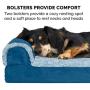 Furhaven Pet Dog Bed - Cooling Gel Memory Foam Faux Fleece and Chenille Soft Woven Traditional Sofa-Style Living Room Couch Pet Bed with Removable Cover for Dogs and Cats