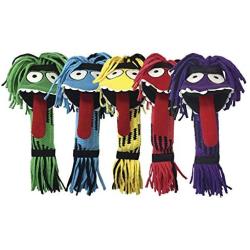 MPP Silly Rope Monster Dog Toys Funny Squeaker Fetch Tugs Assorted Colors 13'' Long