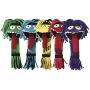 MPP Silly Rope Monster Dog Toys Funny Squeaker Fetch Tugs Assorted Colors 13'' Long
