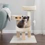 PETMAKER Cat Tree 3 Tier 2 Hanging Toys A 3 Ball Play Area and Scratching Post, 27.5'', Tan
