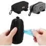 DORA BRIDAL Dog Waste Bag Dispenser, Dog Poop Bag Holder Leash Attachment Includes 1 Roll of Free Poop Bags, Zippered Pouch & Plastic Hook for Easy Carry Black