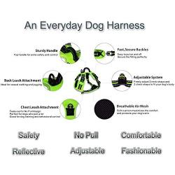 CUDDLY PET, Dog Harness No Pull, Walking Pet Harness with 2 Metal Rings and Handle Reflective Breathable Oxford Soft Vest Easy Control Front Clip Harness for Small Medium Large Dogs