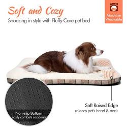 Fluffy Care Dog Bed Crate Pad Mat Pet Bed Puppy Bed Mat Mattress Kennel Pads 24 30 36 42 inch for Large Medium Small Dogs Cats Machine Washable Super Soft Cozy Non-Slip Bottom