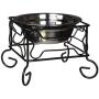 YML 5-Inch Wrought Iron Stand with Single Stainless Steel Feeder Bowl