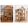Corrugated Paper Stable Cat House,Scratching Board Cat Furniture Cat Tree Tower Cat Nest Toy Can Multi-Places for Play Sleep Grinding Claws