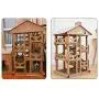 Corrugated Paper Stable Cat House,Scratching Board Cat Furniture Cat Tree Tower Cat Nest Toy Can Multi-Places for Play Sleep Grinding Claws