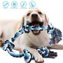 Dog Rope Toys for Aggressive Chewers,Dog Teeth Cleaning 5 Knots Durable 100% Cotton Rope for Medium Large Dog Chew Toys Tough Tug of War