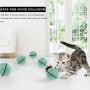 Mini Cat Toy Ball, Portable Automatic 360 ° Self-Rotating USB Rechargeable Cat Exercise Ball, with LED Light, for Indoor and Outdoor Use (1 Pcs, Green)