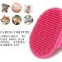 POLARHAWK 2pcs Pet Grooming Brushes, Rubber Dogs Cat Washing Brushes Pet Shampoo Brush Smoothing Massage Comb with Adjustable Ring Handle