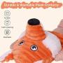 PETSVILLE Extra Long Stuffing Free Body Squeaky Plush Dog Toy Pet Chew Toys with Cute Animal Design (2 Pack / Set, Fox & Cow)