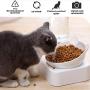 Hawiton Cat Bowl Elevated - Cat Food Bowl/Water Bowl, Pet Food Bowl Slow Cat Feeder Bowl with Stand Anti Ant Small Spill Proof Feeding Wide Bowls 15°Tilted Pet Bowl for Dogs Cats Puppy