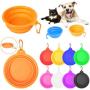 Meiliss Multifunctional Collapsible Silicone Bowl for Pets Retractable Travel Portable Water Bowl Frisbee Toy for Cats and Dogs (Random Color)