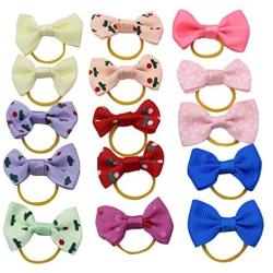 Gigamax(TM) 10pcs/lot Ribbon Pet Dog Hair Bow Small Puppy Rubber Band Hairpin Grooming Accessories