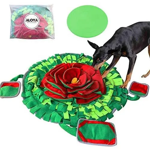 ALOYA Snuffle Mat for Dogs，Snuffle Mat,Dog Puzzle Toys for Extra Large Dog Toys for Boredom Interactive Pet Small Large Food Dispensing Feed Game Toy Dog Treat Indoor(Flower XL)