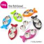 HING Fish Non Slip Dual Cat Feeding Station with Removable Bowls