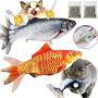 iChosen 2 Pack Electric Moving Fish Cat Toy, Realistic Wiggle Fish Kicker Catnip Cat Toy, Catnip Filled Kitty Toy, Funny Plush Interactive Pet Toy Pillow Chew Bite for Cat Kitten Kitty