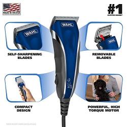 Wahl Pro-Grip Pet Grooming Clipper Kit - Low Noise Clipper for Small to Large Dogs – Electic Dog Shaver for Eyes, Ears, & Paws - Model 9164,Blue/Silver