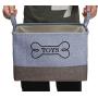 Morezi Durable Canvas Dog Toy bin Storage with Handle, Puppy Toy Basket, Doggie Toy bin - Idea for Carry Small Dog Puppy Toys, Blankets, Diaper, leashes and Dog Stuff