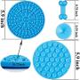 Ximoon 2 Sets Dog Lick Pad, Slow Dispensing Treater Mat with 37 Strong Suctions to Wall, Dog Bath Distraction Device, Peanut Butter Lick Mat for Pet Bathing Grooming and Training (Red + Blue)