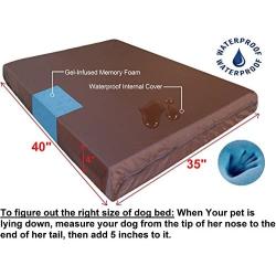 Dogbed4less Memory Foam Dog Bed | Pressure-Relief Orthopedic, Internal Waterproof Case and 2 Washable External Covers | Multiple Sizes, Colors