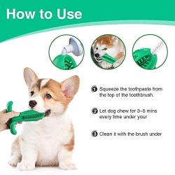 Kaier cat Dog Toothbrush Chew Toys - Dog Teeth Cleaning Stick Puppy Dental Care Brushing Toy, Natural Rubber Bite Resistant Dog Toothbrush Toy Dog Tooth Cleaner for Small Medium Dog Pets (Milk)