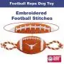Pets First NCAA Texas Longhorns Football Dog Toy, Tough Quality Nylon Materials, Strong Pull Ropes, Inner Squeaker, Collegiate Team Color Pets First NCAA Texas Longhorns Football Dog Toy, Tough Quality Nylon Materials, Strong Pull Ropes, Inner Squeaker, Collegiate Team Color