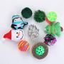 ocijf179 Pet Toy 10Pcs Cat Toy Christmas Pattern Ring Paper Ball Bell Kitten Toy Pet Supplies - 10 Pcs