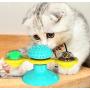 Geternal Windmill Cat Toy Interactive Turntable Pet Teasing Puzzle Training Toys with Suction Cup Scratching Tickle Catnip Toys