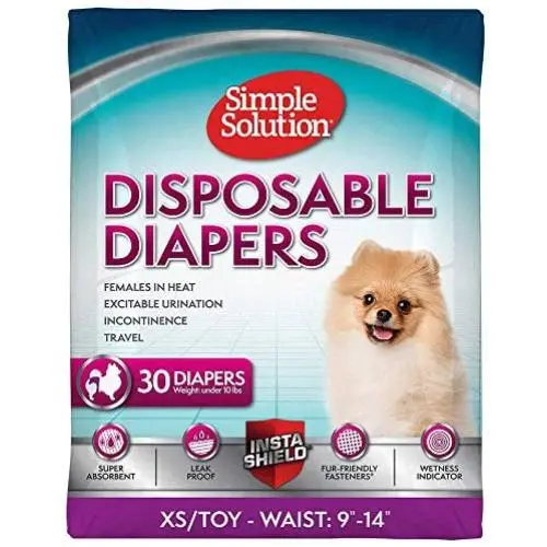 Simple Solution True Fit Disposable Dog Diapers for Female Dogs; Super Absorbent with Wetness Indicator Simple Solution True Fit Disposable Dog Diapers for Female Dogs; Super Absorbent with Wetness Indicator